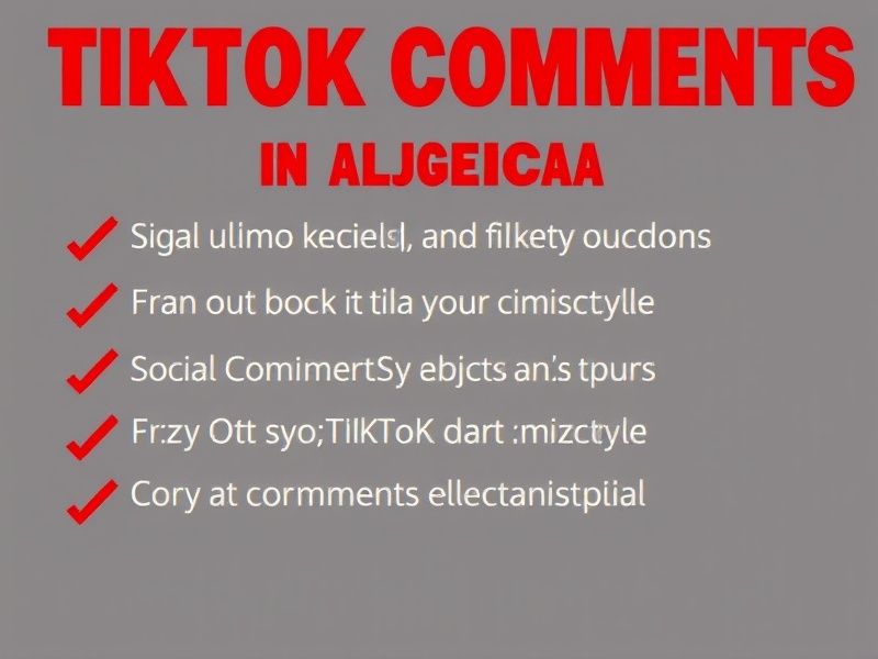 Buy Tiktok Comments in Algeria: Boost Your Social Credibility Instantly