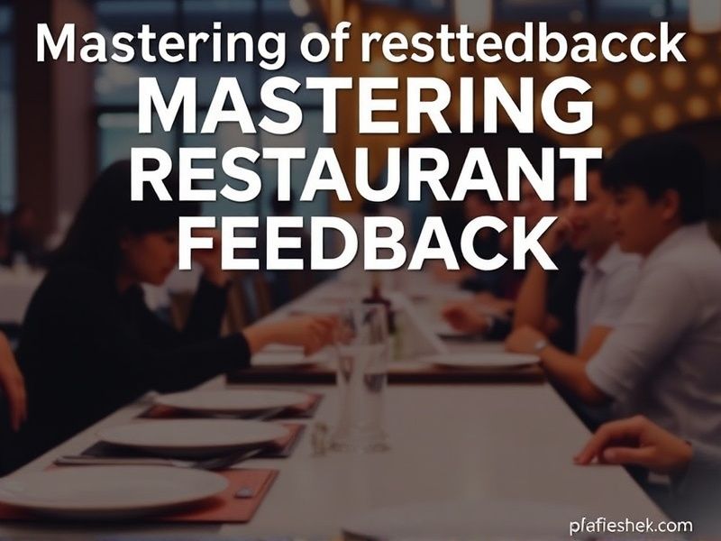 Mastering Restaurant Feedback: The Ultimate Guide to Improving Dining Experiences